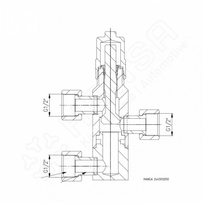 HANSA Changeover valve 3x G 1/2'' union nut | 130bar_2445012050