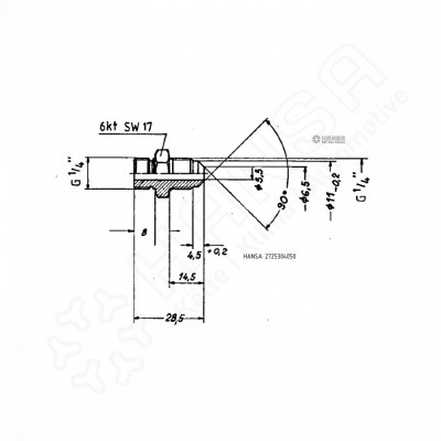 HANSA Manometer Anschlussnippel 6 mm | G1/4''  G1/4'' AN 2725304050
