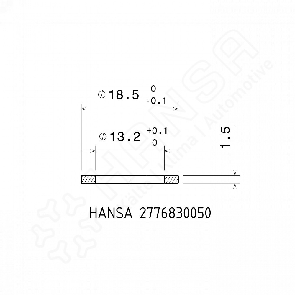 HANSA Dichtring für KSV | 18,5 mm Ø T 13,2 mm x 1,5 DR 2776830050