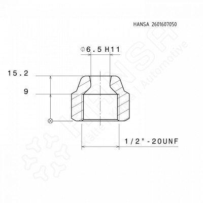 HANSA Überwurfmutter 1/2'' DIN 8912 für 6 mm KM 2601607050