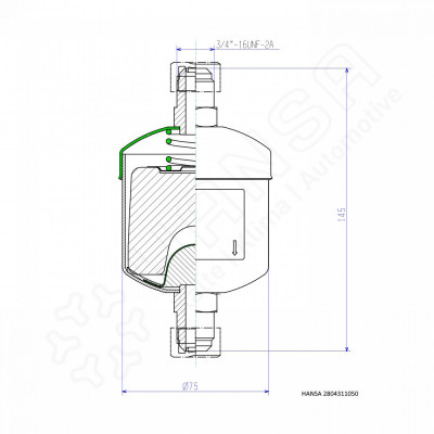 HANSA Filtertrockner Triplex® 60bar Bördelanschluss 12 mm | 1/2'' TRI 2804311050