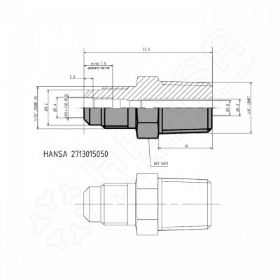 HANSA Adapter 7/16''UNF 1/4''NPT  5V1 EK 2713005050