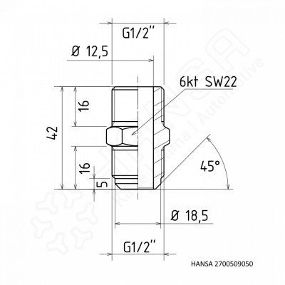 HANSA Anschlussnippel Set G1/2'' für Wechselventil  2700519050