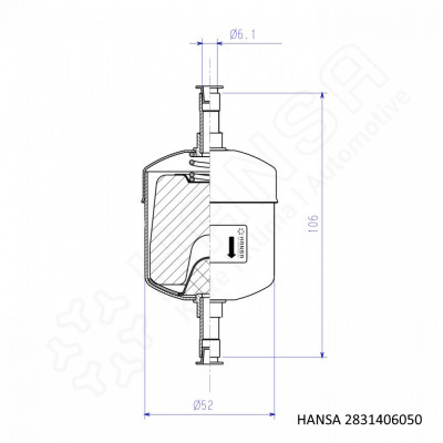 HANSA Filtertrockner 60bar HM032sm Lötanschluss für 6 mm HM 2831406050