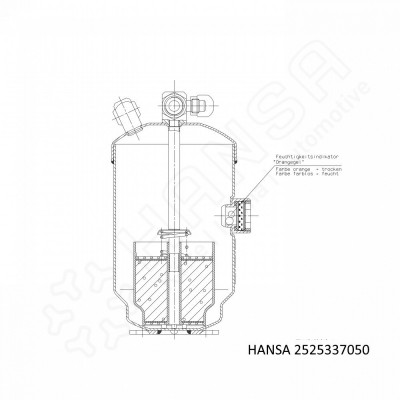 HANSA Receiver drier steel Ø95 0.9l sight glass indicator valve_2525337050