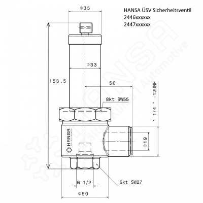 HANSA Overflow safety valve ÜSV 21.0 bar | 12.5 mm | G1/2''_2446210050