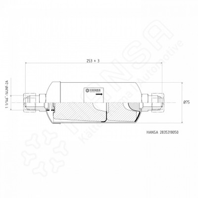 HANSA Filtertrockner 55bar HM306 Bördelanschluss 1 1/16''UNF für 18 mm | 3/4'' HM 2835318050