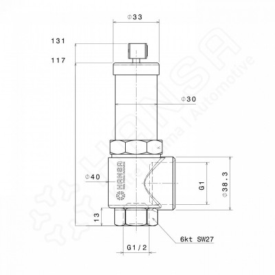 HANSA Safety valve KSV 2.5 bar | 12.5 mm | G1/2'' for propane R290_2442025050PRO