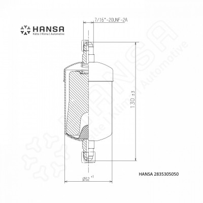 HANSA Filtertrockner Triplex® 60 bar Bördelanschluss 7/16''-20UNF TRI 2803305050