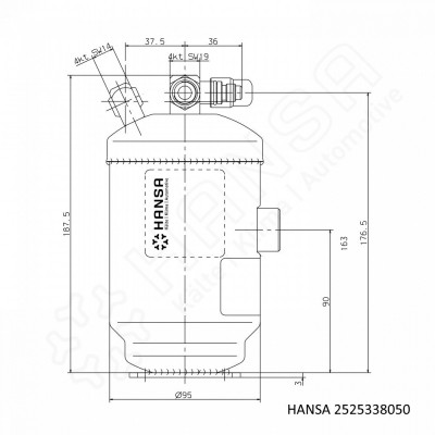 HANSA SammlerTrockner Stahl Ø95 0.9l Schauglas Indikator Ventil STS 2525338050