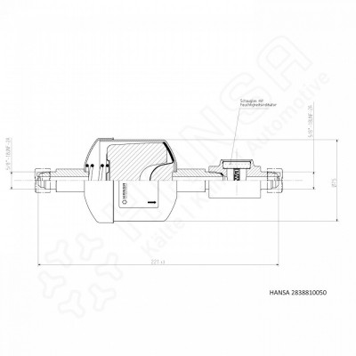 HANSA Filtertrockner Schauglas Kombi mit Indikator HM163 Fl 5/8''-18UNF HMK 2838810050