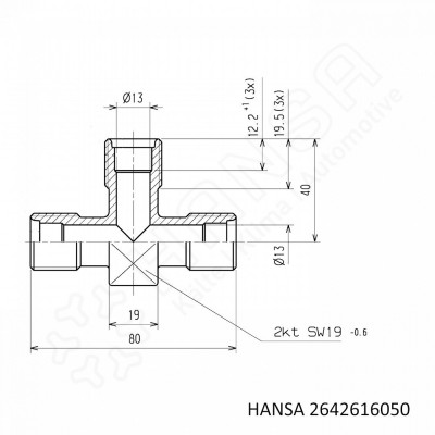 HANSA Tee connector O-Ring 3 x 7/8'' | 16 mm | 5/8''_2642616050