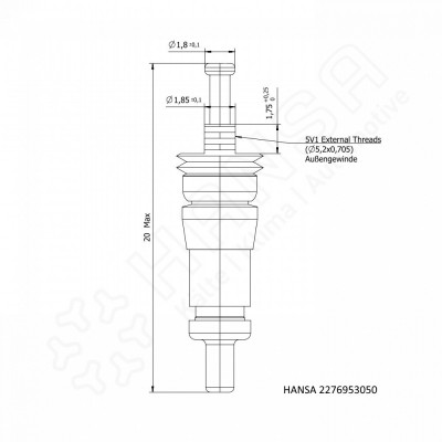 HANSA Valve core "Typ Schrader" green  53bar | 150°C_2776953050