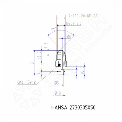 HANSA Lötstutzen 7/16-20UNF LS 2730305050