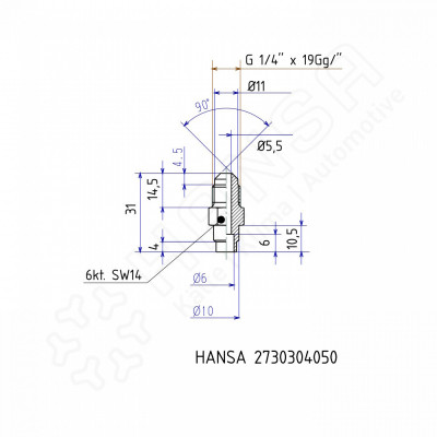 HANSA Solder socket G1/4'' 2730304050