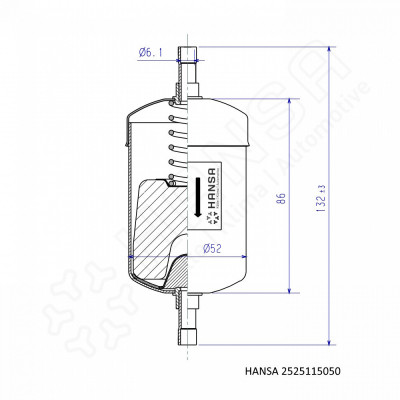 HANSA Receiver drier Ø52 132mm 2525115050