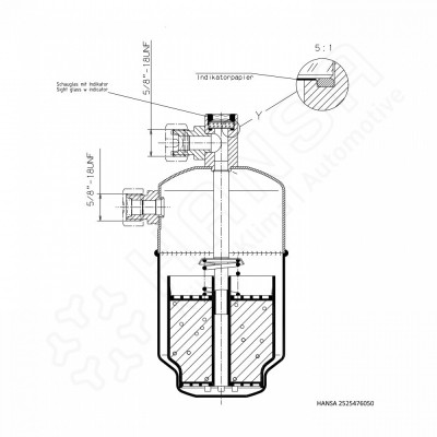 HANSA SammlerTrockner Ø75mm x 167mm Stahl Schauglas STS 2525476050