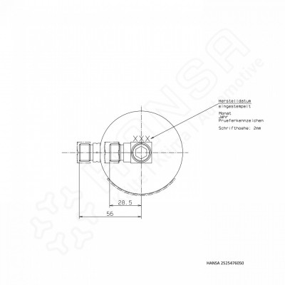 HANSA SammlerTrockner Ø75mm x 167mm Stahl Schauglas STS 2525476050