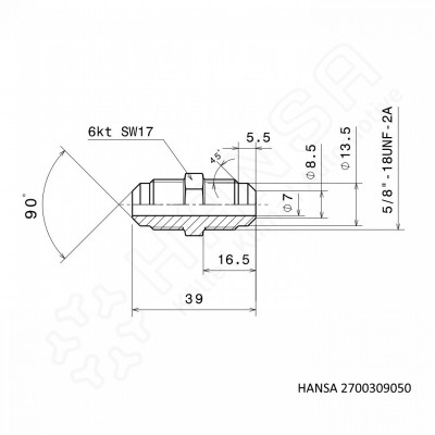 HANSA Connection nipple 5/8''-18UNF VN 2700309050