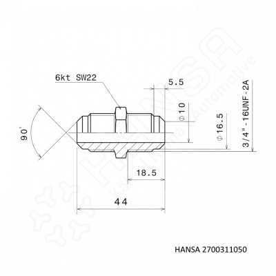 HANSA Connection nipple 3/4''-16UNF VN 2700311050