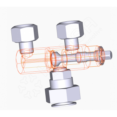 HANSA Changeover valve SET for KSV/ÜSV 2xG1/2'' 1x 1 1/4'' union nut WSV 2445011050