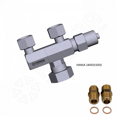 HANSA Changeover valve SET for KSV/ÜSV 2xG1/2'' 1x 1 1/4'' union nut WSV 2445011050