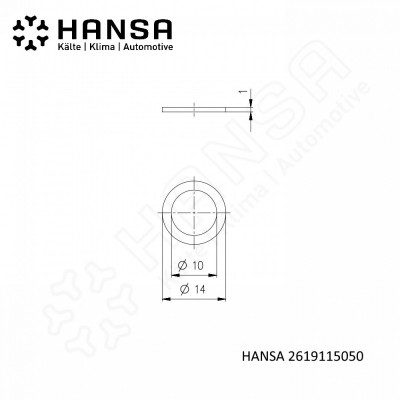 HANSA Dichtring Kupfer Ø 14mm x 1 DR 2619115050