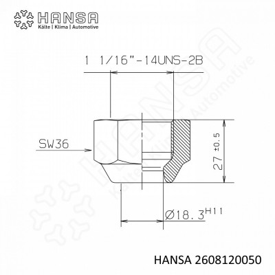 HANSA Union nut 1 1/16''-14UNS KM 2608120050