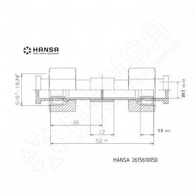 HANSA Doppelmutter O-Ring 5/8"UNF DMO 2615610050