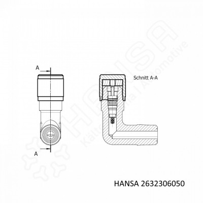 HANSA Elbow piece set 7/16 UNF 1/8''NPT w Precote WK 2632306050