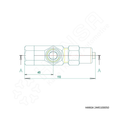 HANSA Absperrventil G1/2'' SET Überwurfmutter Rotalock ASV 244513050