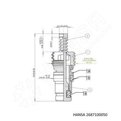 HANSA Ventileinsatz "Typ Schrader" 60|200bar VE 2687100050