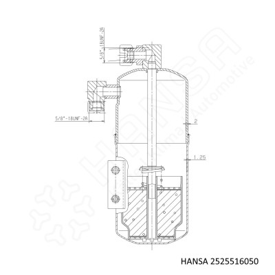 HANSA SammlerTrockner Ø75 0,7l mit Schauglas 5/8''UNF 197mm STS 2525516050