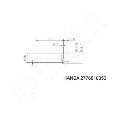 HANSA Cu pipe piece with collar for O-ring type  Ø16 mm_2776818050