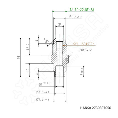 HANSA Brazing stud red brass 7/16 "-20UNF LS 2730307050
