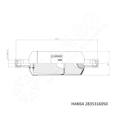 HANSA Filter drier 55bar Multiplex flare connection HM305 15/16 mm | 5/8'' HM 2835316050