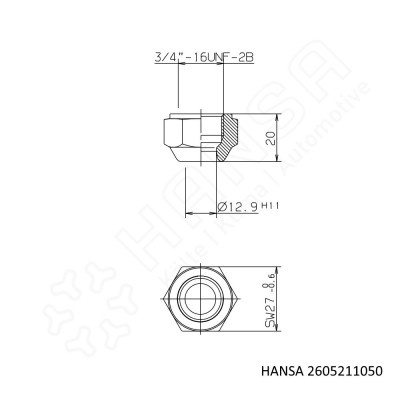HANSA Überwurfmutter 3/4''-16UNF KM 2605211050
