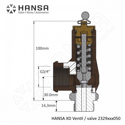 HANSA safety valve XD-ÜSV  200bar class G3/4'' 2329xxx350