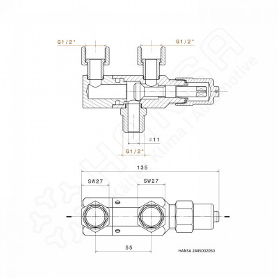 HANSA Wechselventil G1/2'' 130bar WSV 2445002550