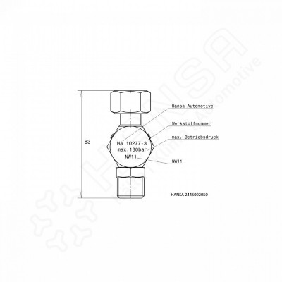 HANSA Wechselventil G1/2'' 130bar WSV 2445002550