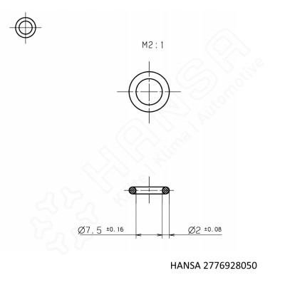 HANSA O-Ring  7,5 X 2,0  HNBR olivgrün OR 2776928050