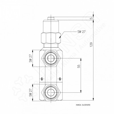 HANSA Wechselventil 3x G1/2'' Überwurfmutter 130bar WSV 2445012550