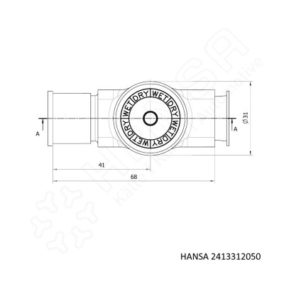 HANSA Schauglas mit Indikator Bördel 3/4''-16UNF 12 mm | 1/2'' FI 2413312050