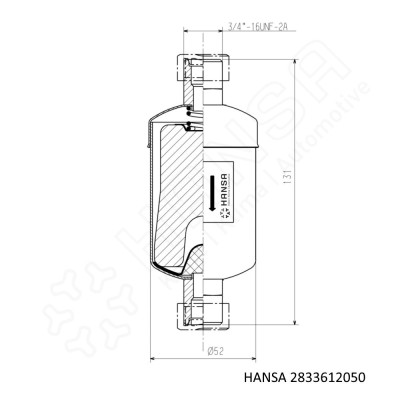 HANSA Filter drier Multiplex O-ring HM084 3/4''-16 UNF HM 2833612050